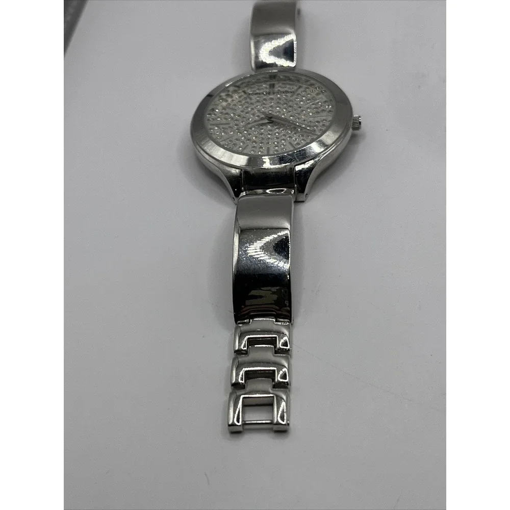 Adrienne Vittadini Women's‎ Quartz Watch Rhinestone Dial 37mm Case- New Battery